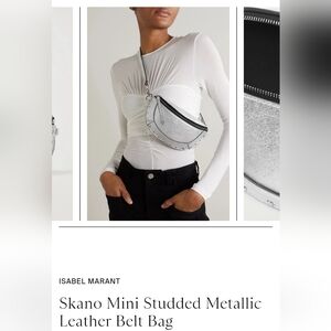 Isabel Marant Mini Skano Studded Metallic Leather Belt Bag Sold At Revolve